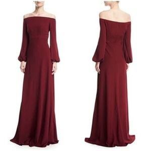 Jill Stuart Neiman Marcus Designer gowndress burgundy maxi S/M NWT $187 medieval